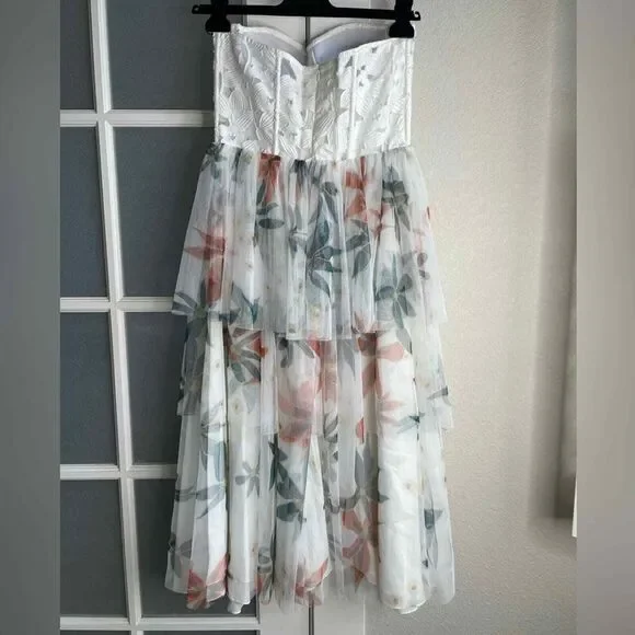 Andres Otalora - Annis Tull Floral MIDI Dress - SS2018 Collection - Size 6 - NWT